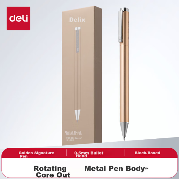 Deli (deli) push gel pen refill quick-drying push tip 0.5mm student stationery red 20 pieces/box 6999