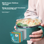 COOKSS baby food bowl children's tableware newborn 304 stainless steel bowl baby tableware set eating and drinking soup bowl - Image 2