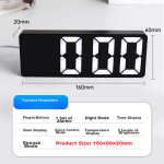 BBA alarm clock smart student digital led electronic clock desktop bedside ornaments alarm black white 0712 - Image 3