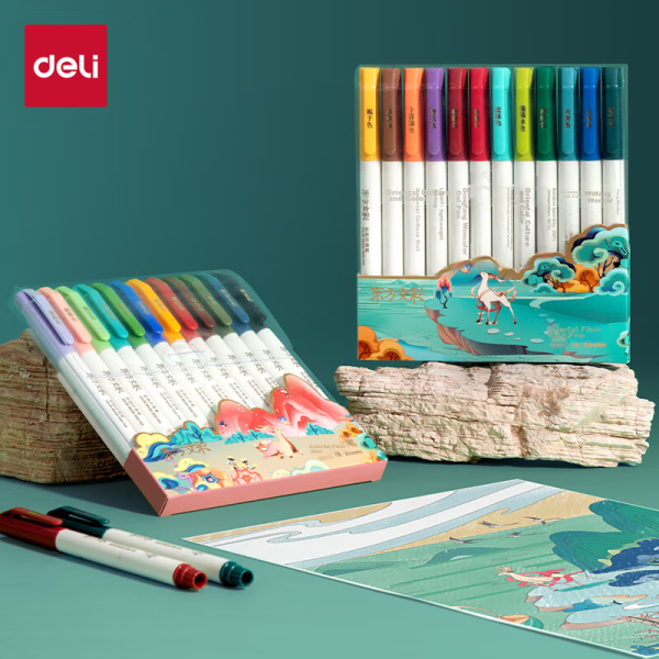 Deli (deli) Notebook Artistic Thread-bound Junior and Senior High School Students Postgraduate Entrance Examination Sewn Diary Thickened Soft Cover Copy Notepad 4 Books [Glass Clear 2]