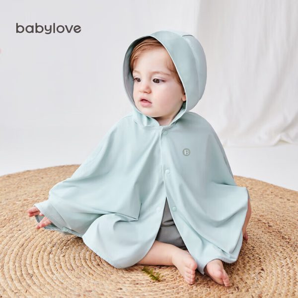 Babylove infant sun protection cape summer sun protection anti-ultraviolet male and female baby go out to wear cool breathable jacket