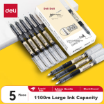 Deli (deli) uncapped office gel pen set 0.5mm bullet head 10 signature pens 10 refills 33189 - Image 2