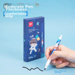 Deli S01 neutral pen signature pen 0.5mm bullet classic office press pen water pen S01 upgraded large capacity long battery life black 3 pieces/box 33388S-3 - Image 6