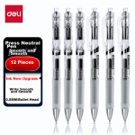 Deli thermal erasable gel pen 0.5mm full needle student fountain pen stationery crystal blue 12 pieces/box GT6 - Image 2