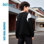 361° children's clothing for boys and girls 2024 autumn 3-12 years old all-match pullover sweatshirt black 150 - Image 4