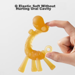 COOKSS baby teether molar chew stick baby chew glue small mushroom teether anti-sucking hand silicone toy 3-piece set - Image 3