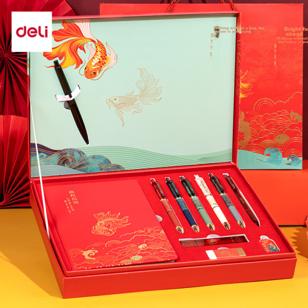 Deli large capacity flat rod yellow fluorescent pen student exam review key mark pen office water-based marker handbook graffiti painting available S625