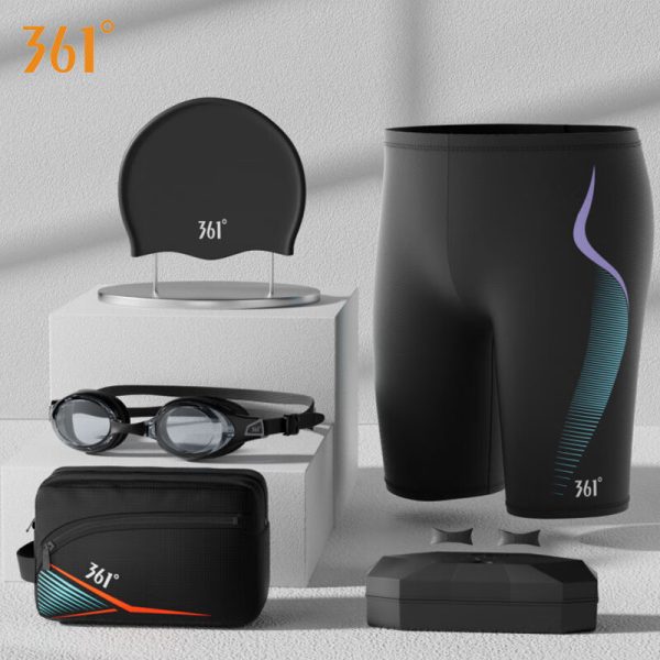 361° swimming trunks men's swimming goggles anti-fog swimming cap swimming bag five-point hot spring professional swimming equipment suit swimsuit men