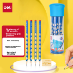 Deli quick-drying gel pen double ball ST pen head 0.5mm student gel pen brush pen exam pen double core black 5 pieces/box S08-E5