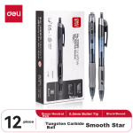 Deli (deli) medium double-headed thick express logistics marker pen signature pen office stationery teaching conference pen marker pen 1.8mm/0.5mm black 5 pieces/box SK221-5