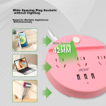 Acer socket / socket / socket / power strip / power strip / USB socket / extension board / wiring board round socket 3-position master control 1.5 meters OCB310-P (pink) - Image 3