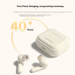 BarbetSound A75 Pro Active Noise Cancelling Bluetooth Headphones 42dB Gold Label Certified 40h Long Battery Life Bluetooth 5.4 In-Ear Headphones Suitable for Huawei Xiaomi Mobile Phones Beige - Image 3
