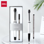 Deli high-end smooth push gel pen 0.7mm bullet head metal pen business wood grain signature pen Hu Ge same gift box single pack A9Pro-07