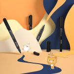 Deli children's student black double-headed marker pen art painting hook line signature pen marker pen hook line quick drying waterproof 12 pieces/box - Image 7