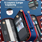 [Lowest price on the entire network] Shuxing 5-layer super large capacity transparent pencil case for junior high school girls ins style Japanese style high-value girls elementary school students simple high school students middle school students pencil case pencil case multi-layer stationery bag - Image 4