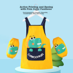 9i9 children's apron summer painting clothes overalls waterproof baby sleeves kindergarten meal reverse wear splash-proof clothes dinosaur A12 - Image 4