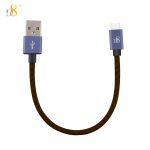 D8 TYPE-C fast charging leather short data cable 3A charging cable Huawei mate20/Xiaomi/Samsung brown 15cm - Image 2