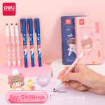Deli student children's stationery art double-headed hook pen thin rod marker sweetheart girl hook line marker 6 black S562-G - Image 7