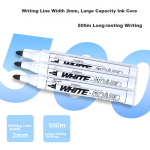 Snow White PVR-157 straight liquid ballpoint pen bullet type bold neutral pen student signature pen sketch special black 0.7mm 12 pieces/box - Image 3