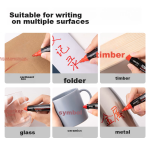 Deli thick head refillable ink marker oily big head logistics express office marker red 10 pieces/box S552 - Image 6