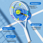 361° tennis racket for men and women beginners professional carbon composite single tennis racket with rope rebound trainer set - Image 3