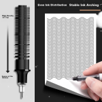 Off-grass black 0.5mm needle tube straight liquid pen quick-drying neutral pen needle tube head carbon straight liquid pen student signature pen water pen wonderful meta-universe [6 pieces] - Image 3