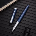 HERO [graduation gift] Ballpoint pen E609 daily writing business practice calligraphy third grade primary and secondary school boys and girls signature pen silver clip polar night blue hardcover - Image 3