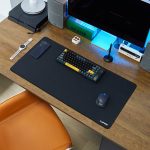 BUBM Mouse Pad Oversized Desk Pad Laptop Pad Keyboard Pad Office Desk Pad Game Home Pad Waterproof Support Customization 100*50cm Black