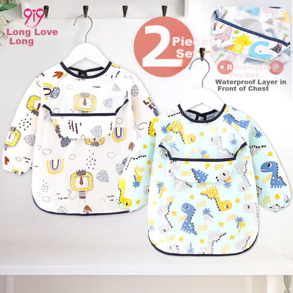 9i9 baby eating overalls summer sleeveless waterproof children's bibs eating anti-dirty clothes apron can be disassembled and used A69 duck