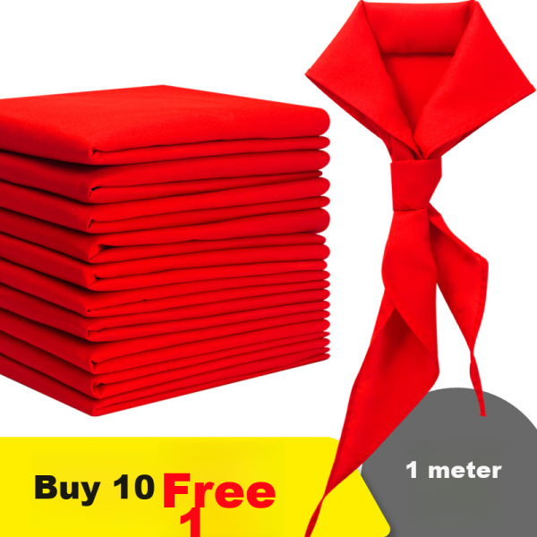 UHOO Red scarf for primary school students, national standard, 1 meter polyester, JD.com self-operated, 10 pieces + 1 piece free, red scarf wholesale, student supplies 0253