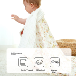 bledilait children's towel bath towel pure cotton breathable gauze bath towel newborn baby bath large towel set - Image 4