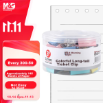 M&G M&G Stationery 3#32mm 24pcs/can Colored Long Tail Clip Economical Office Dovetail Clip ABS916J3