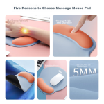 BUBM wrist guard female wrist pad hand support creative simple laptop mouse wrist support non-slip mouse pad hand guard silicone mouse pad male haze blue + purple - Image 2