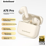 BarbetSound A75 Pro Active Noise Cancelling Bluetooth Headphones 42dB Gold Label Certified 40h Long Battery Life Bluetooth 5.4 In-Ear Headphones Suitable for Huawei Xiaomi Mobile Phones Beige - Image 2