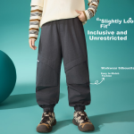 ASK JUNIOR pure cotton boy pants 2025 spring overalls casual sports woven pants children's leggings trousers gray 160