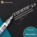 Deli 1.5mm thin rod tire repair paint pen marker marker highlighter signature sign-in hand-painted graffiti Qingming stone tablet inscription pen waterproof 12 pieces/box S576 black - Image 4
