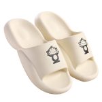 BAIHOU White Monkey Summer Cute Men's and Women's Slippers Stepping on Shit Sense Home Thick Bottom Indoor Sandals 003 White 42-43 - Image 2