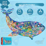 BANGSON Irregular Jigsaw Puzzle Advanced Children's Toys Boys Girls Children's Day Gift 6 Years Old + Blue Whale