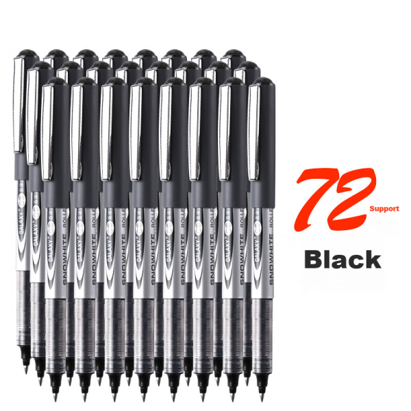KACO push gel pen transparent pen 0.5mm simple student exam brush pen large capacity quick-drying water pen 5 pieces black