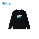 361° children's clothing for boys and girls 2024 autumn 3-12 years old all-match pullover sweatshirt black 150 - Image 6