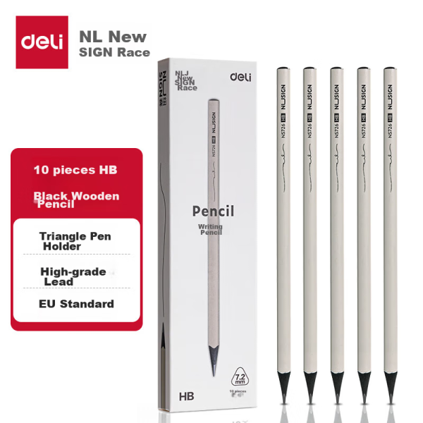 Deli 10 2B hexagonal rod leather head Newsai pencils (mixed) (10/box) painting exam art student sketch gift NS729-2B Children's Day gift for girls