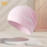 361° fabric swimming cap professional swimming cap for women with long hair and ear protection comfortable and not tight head enlarged head circumference fashionable hat