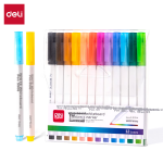 Deli (deli) medium double-headed thick express logistics marker pen signature pen office stationery teaching conference pen marker pen 1.8mm/0.5mm black 5 pieces/box SK221-5 - Image 2