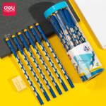 Deli hole pen pencil 10 HB writing pencils easy to grip children's posture correction student calligraphy pen gift (blue) HC806-HB Children's Day gift for girls - Image 3