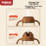 beleca straw bottle for big babies over one year old 2-6 years old anti-fall and anti-spray ppsu direct drinking bottle 330ml large capacity - Image 4