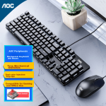 AOC GK410 + MS100 mechanical keyboard and mouse set wired keyboard and mouse set game office computer notebook keyboard full size black red axis - Image 2