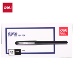 Deli (deli) smooth MUJI style neutral pen 0.5mm enhanced needle pen head student neutral pen brush pen ins cold style black 12 pieces/box S108 - Image 2