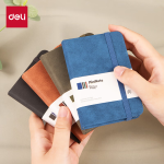 Deli A7/96 sheets portable notebook leather cover creative pocket book mini notebook word handbook black BP119 - Image 3
