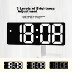 BBA alarm clock smart student digital led electronic clock desktop bedside ornaments alarm black white 0712 - Image 6