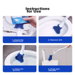 3M disposable toilet brush no dead angle toilet brush set toilet cleaning brush 1 base 1 handle 4 replacement heads - Image 5